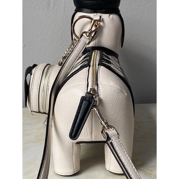 RARE 2 in 1 Kate Spade Claude Dachshund Dog Houndstooth Crossbody and Coin Purse - Picture 13 of 16